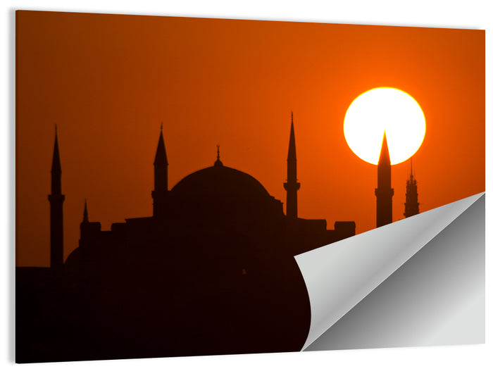 Hagia Sophia Silhouette at Sunset Wall Art as a poster print