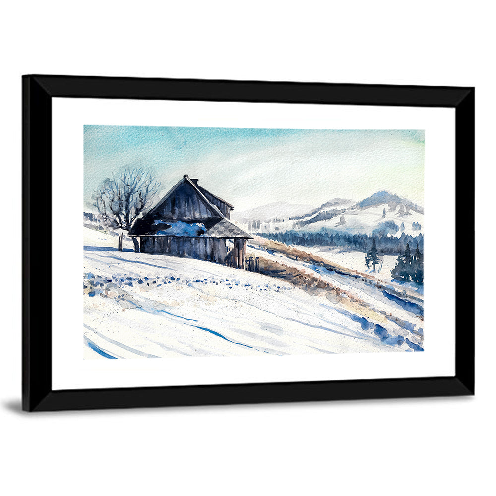 Mountains Winter House Wall Art