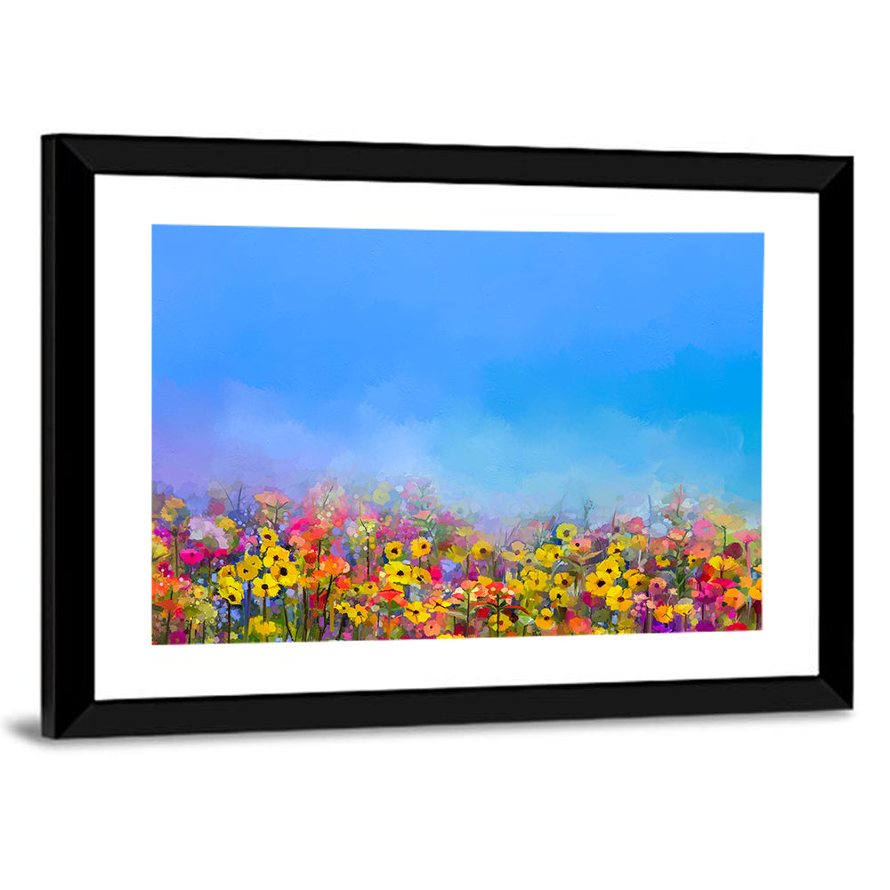 Cornflower and Daisy Meadow Wall Art