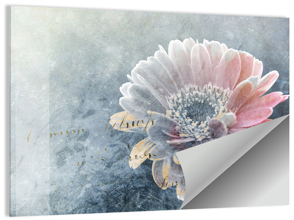 Winter Gerbera with Golden Script Wall Art