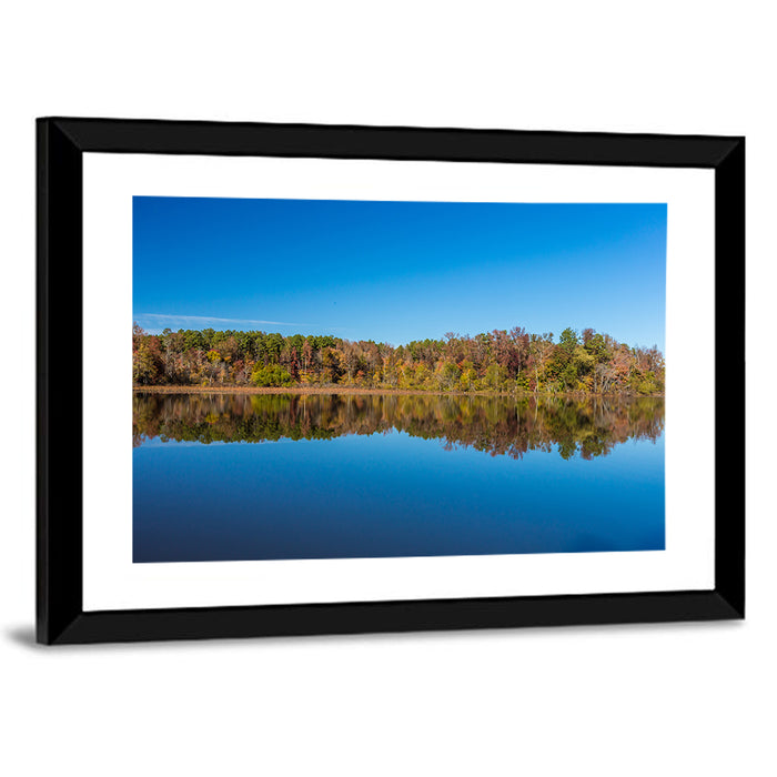 Petit Jean Lake Reflection Wall Art as a framed print
