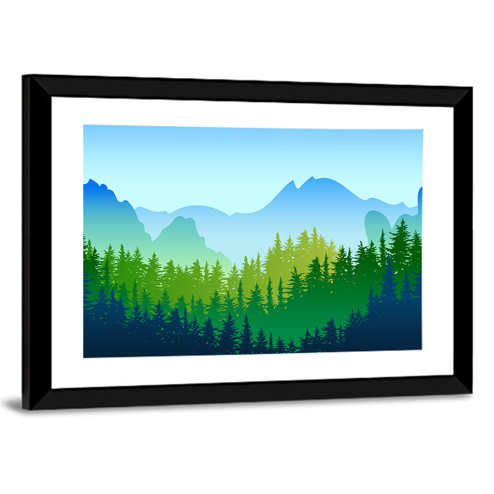 Layered Pine Forest Wall Art
