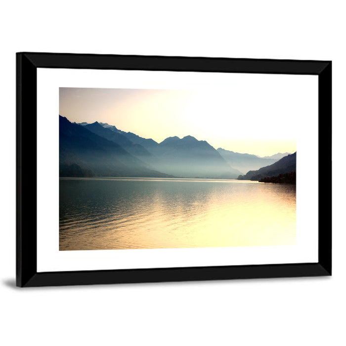 Lake Brienz Sunset Wall Art as a framed print