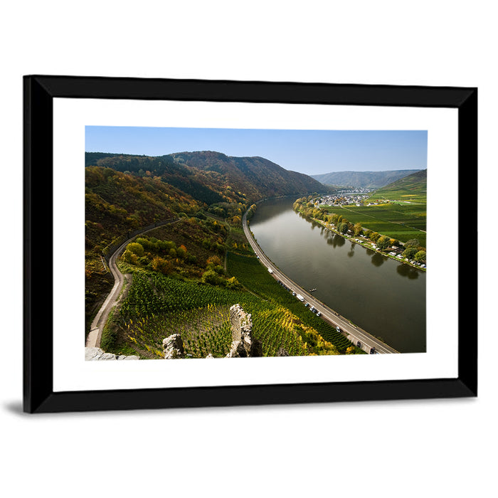 Mosel Valley at Bremm, Germany Wall Art as a framed print