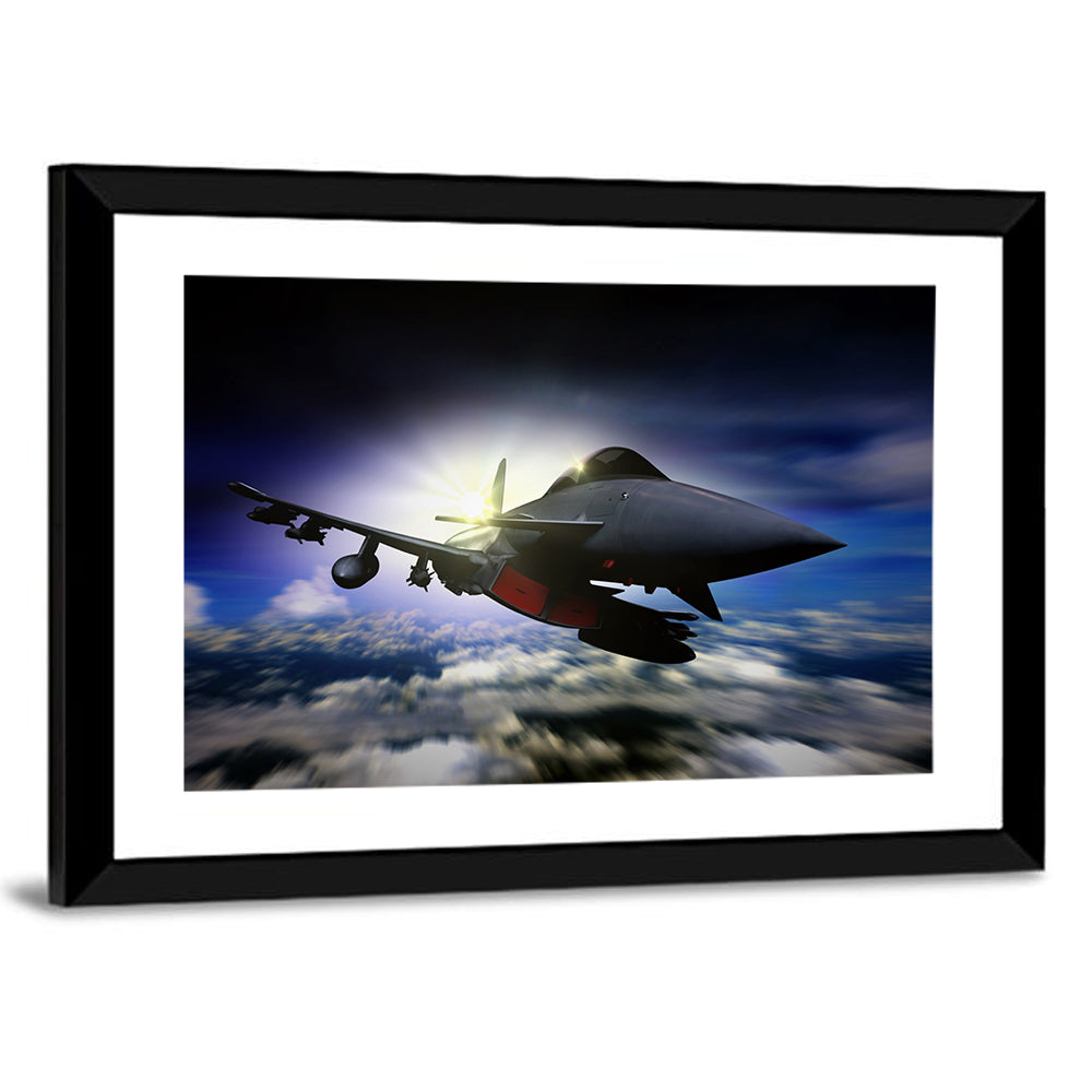 Sunrise Fighter Jet Wall Art