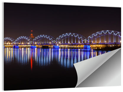 Glowing Railway Bridge Wall Art