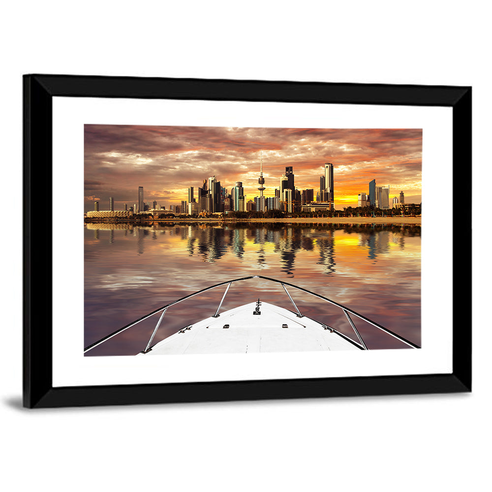 Kuwait City Skyline at Dusk Wall Art