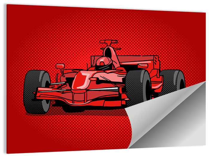 Formula One Race Car Illustration Wall Art as a poster print