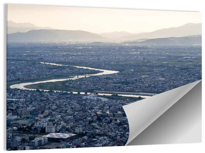 Gifu Aerial River View Wall Art as a poster print