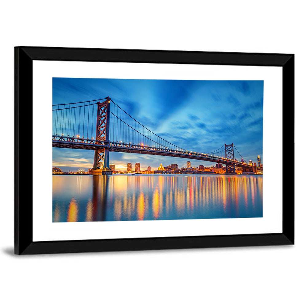 Benjamin Franklin Bridge Twilight Wall Art