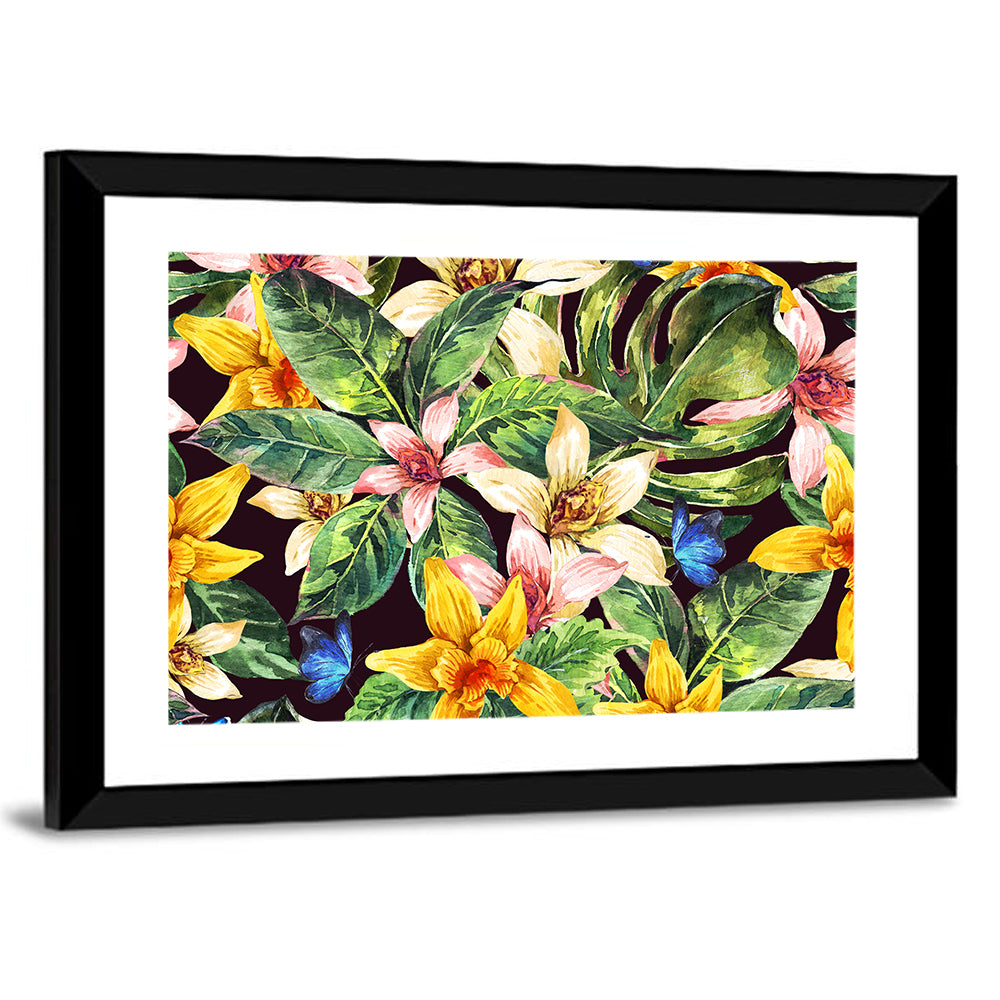 Tropical Orchid Pattern Wall Art