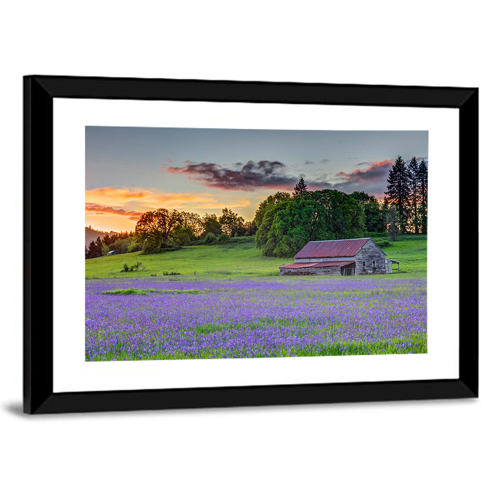 Willamette Valley Barn at Sunset Wall Art