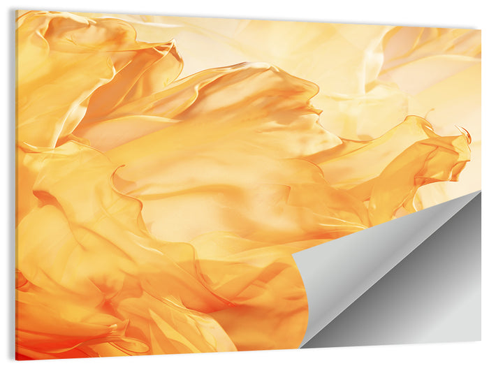 Golden Waving Cloth Abstract Wall Art as a poster print