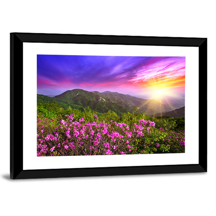 Hwangmaesan Mountain Sunset Wall Art as a framed print