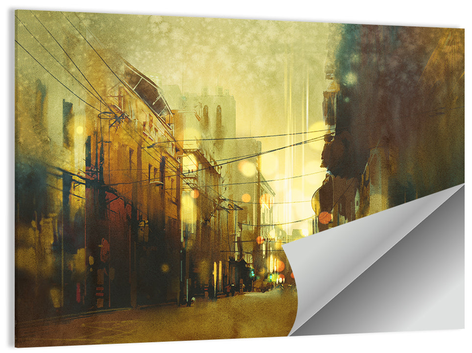 Golden Hour Urban Street Wall Art