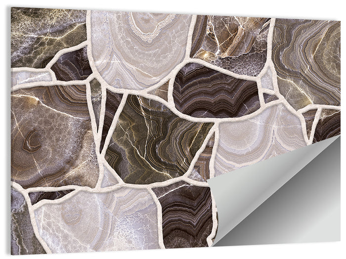 Banded Stone Mosaic Wall Art as a poster print