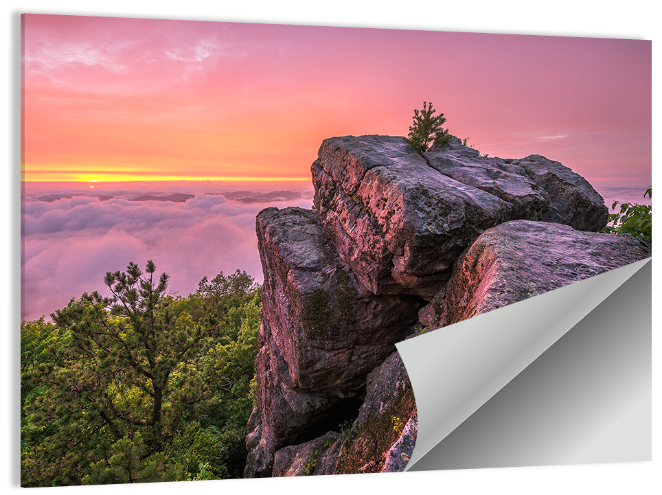 Pine Mountain Trail Sunset Over Cloud Sea Wall Art
