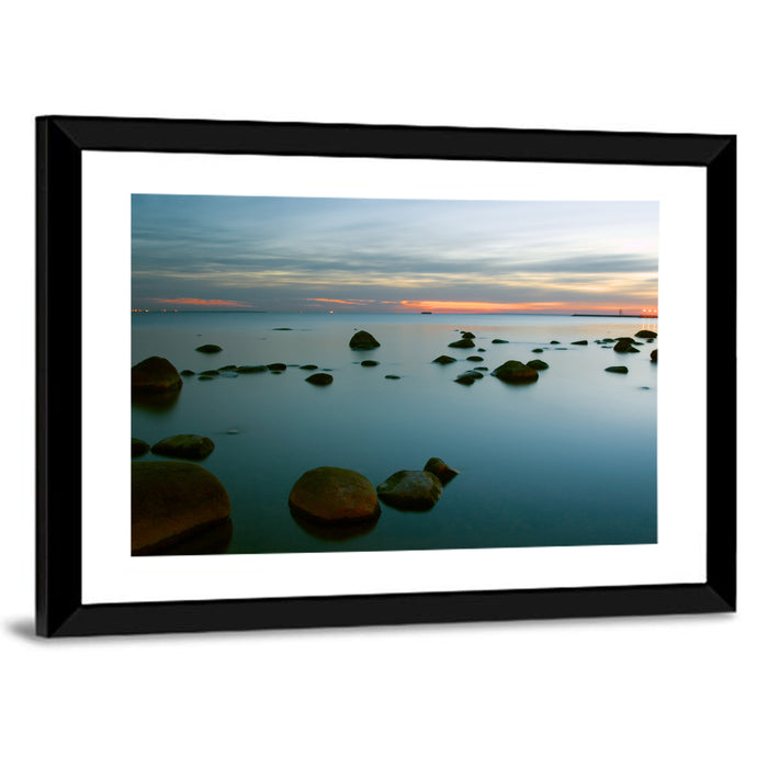 Baltic Sea at Twilight Wall Art as a framed print