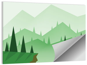 Digital Foggy Hills Wall Art