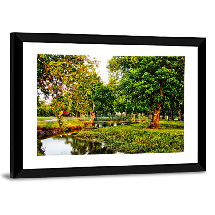 Centennial Park Owasso Wall Art as a framed print