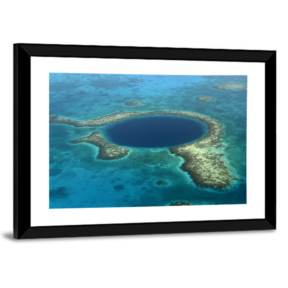 Great Blue Hole Aerial View Belize Wall Art
