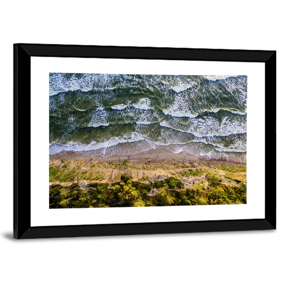Aerial Waves Over Sandy Cliff Wall Art