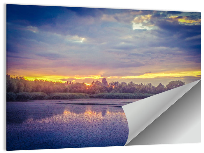 Danube Delta Golden Sunset Wall Art as a poster print