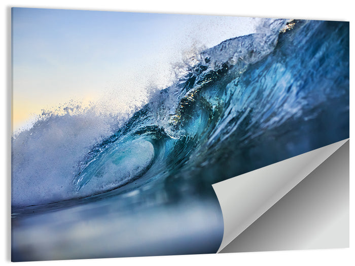 Golden Hour Barrel Wave Wall Art as a poster print
