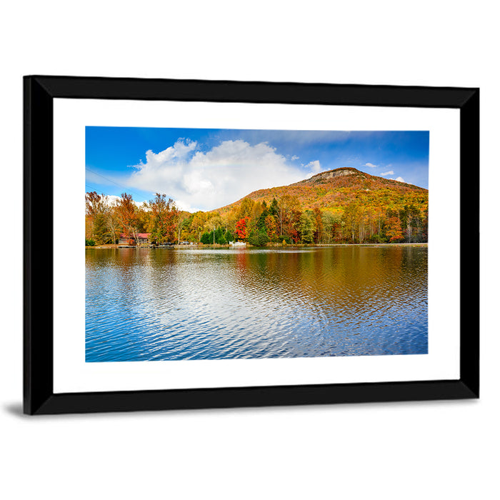 Yonah Mountain Lake View Wall Art as a framed print