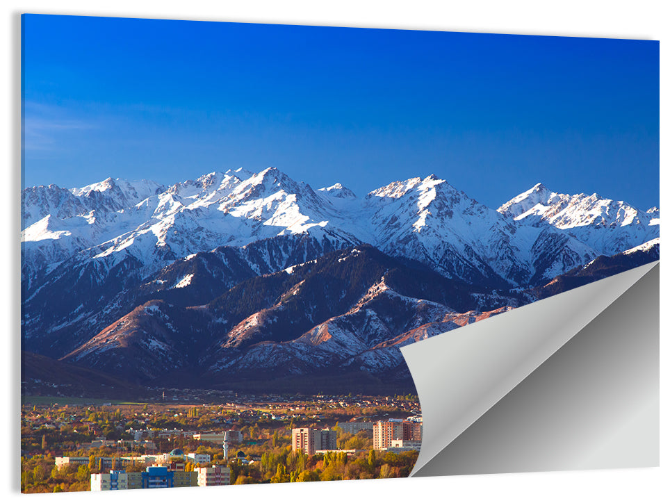 Almaty Snowy Mountains Wall Art