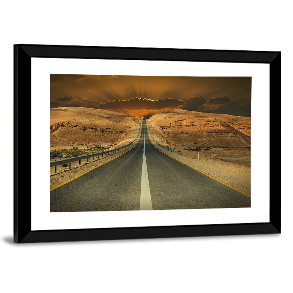 Negev Road at Sunset Wall Art