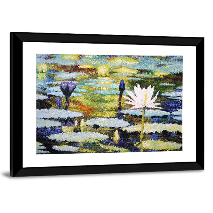 Impressionist Water Lilies Study Wall Art as a framed print