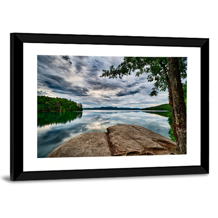 Lake Jocassee Reflections Wall Art as a framed print