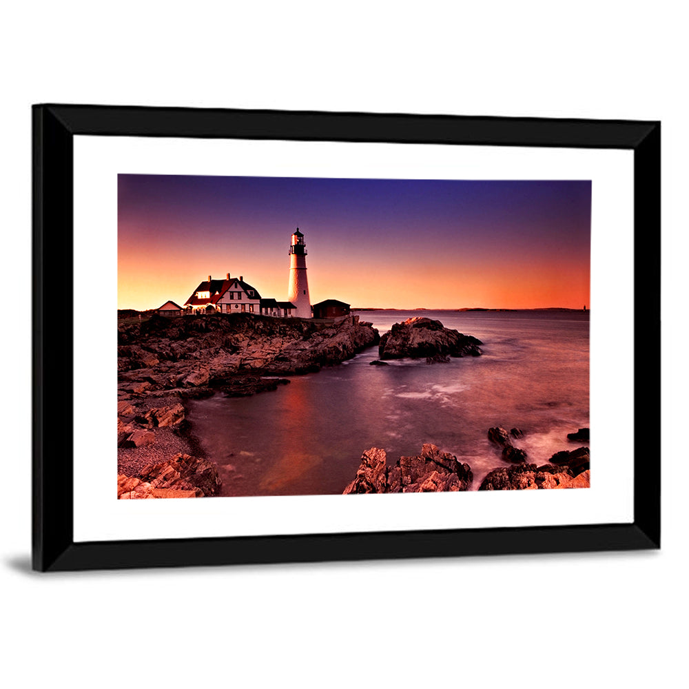 Portland Head Light at Dusk Wall Art
