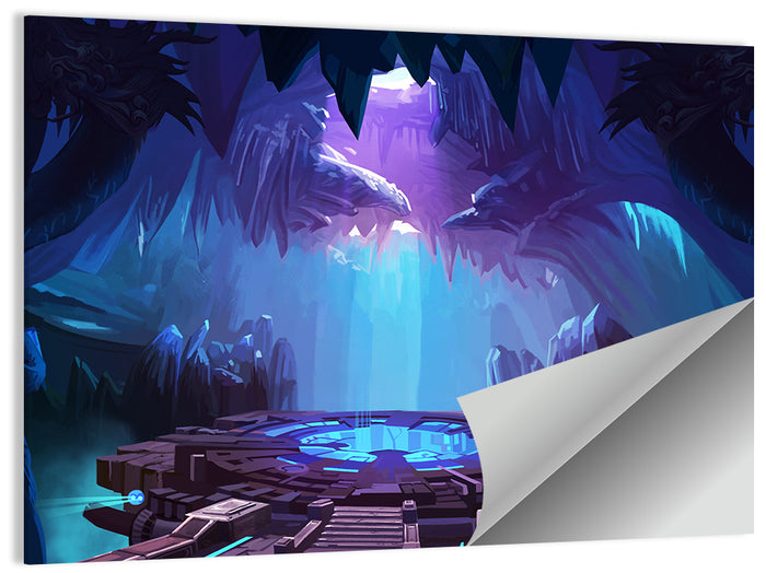 Alien Cave with Glowing Portal Wall Art as a poster print
