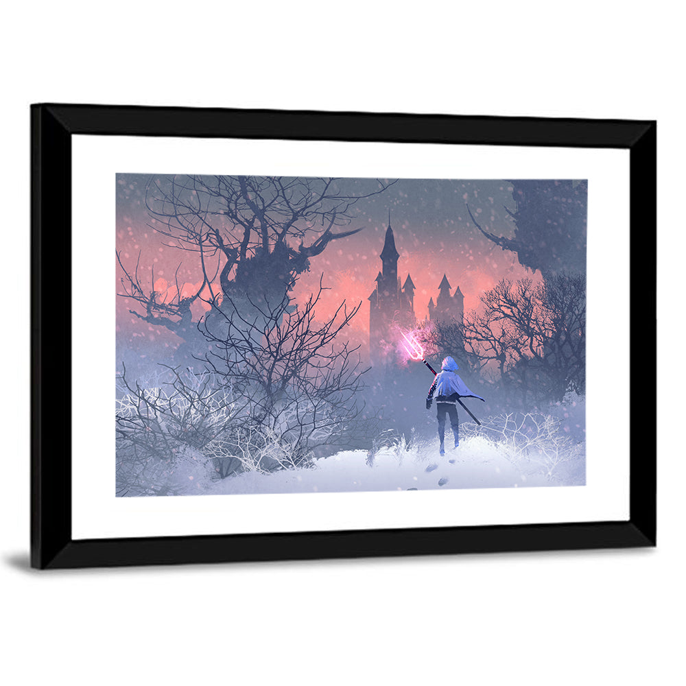 Knight with Glowing Trident Wall Art