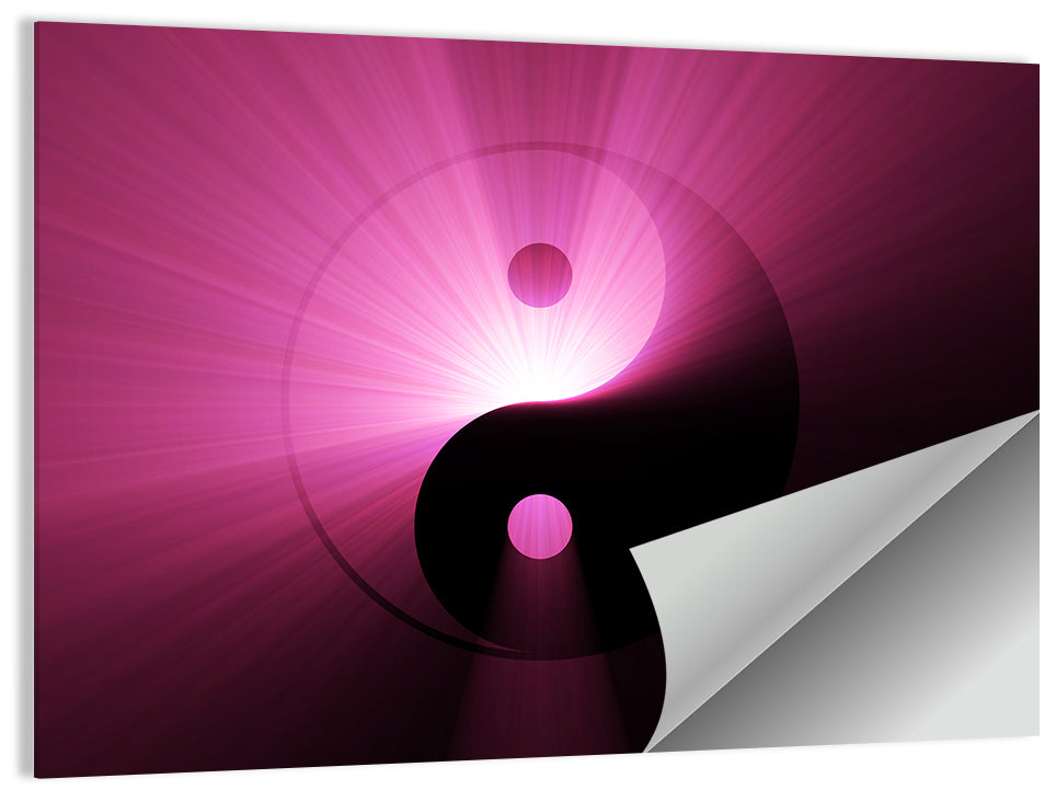 Magenta Yin Yang Symbol Wall Art