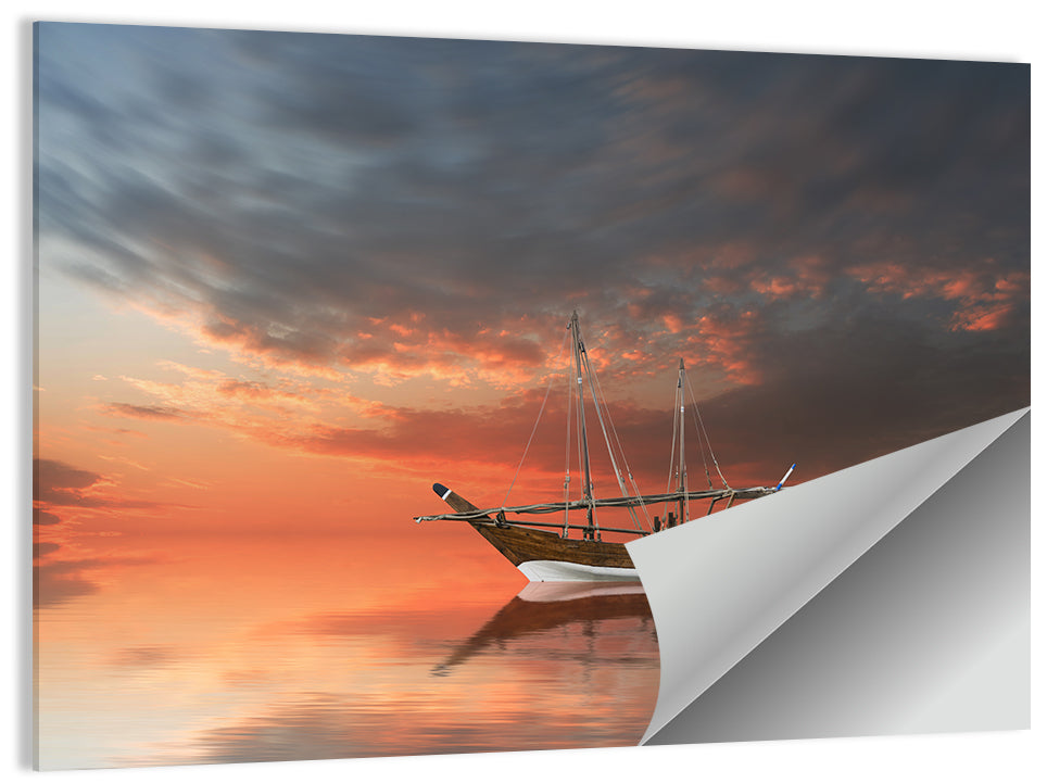 Dhow at Sunset Wall Art