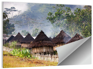 Papua Mountain Village Wall Art