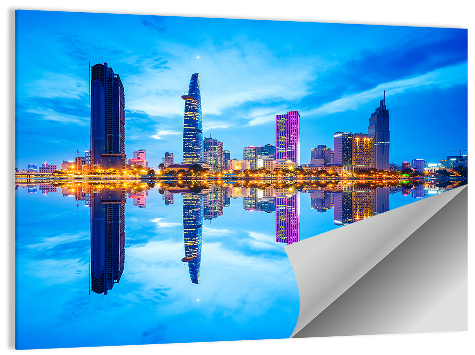Ho Chi Minh City Skyline at Twilight Wall Art