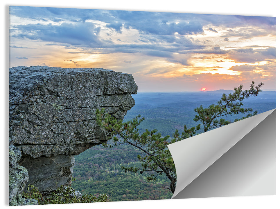 Bald Rock Sunset Over Cheaha State Park Wall Art