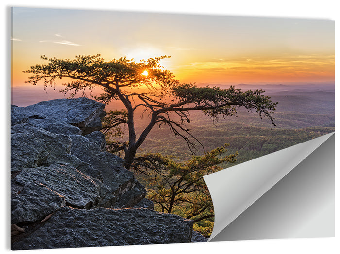 Cheaha State Park Sunset Over Pulpit Rock Wall Art as a poster print