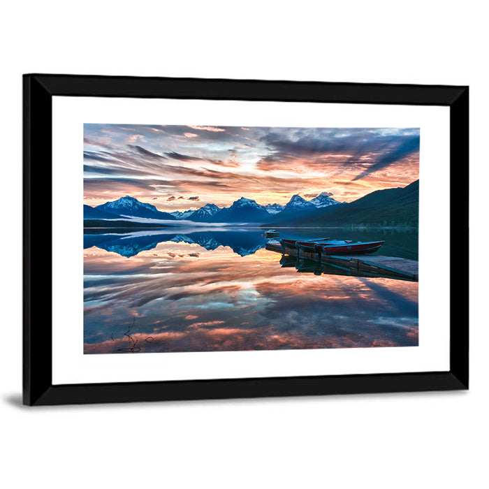 Lake Mcdonald Sunrise Wall Art as a framed print
