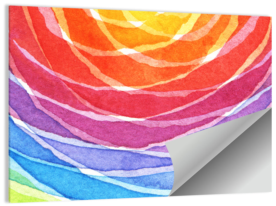 Radiant Rainbow Watercolor Arcs Wall Art