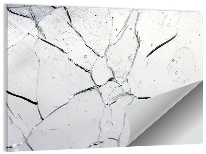 Fractured Glass Macro Study Wall Art as a poster print