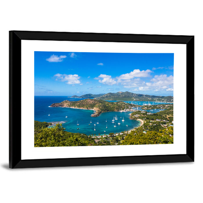 Shirley Heights Harbour View Wall Art as a framed print