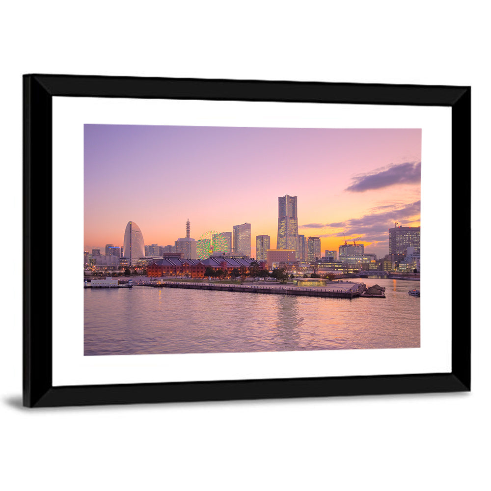 Yokohama Harbor Twilight Wall Art