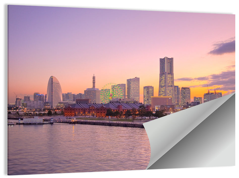 Yokohama Harbor Twilight Wall Art