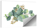 Eucalyptus Leaves with Pink Blossom Wall Art