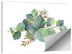 Eucalyptus Leaves with Pink Blossom Wall Art